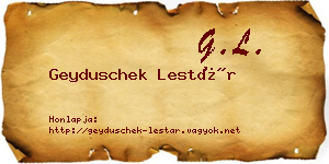 Geyduschek Lestár névjegykártya